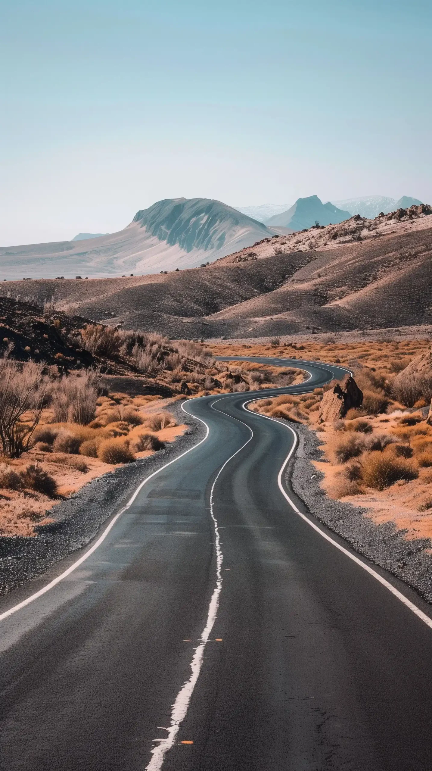 Raw Desert Road to Mountains Midjourney提示词