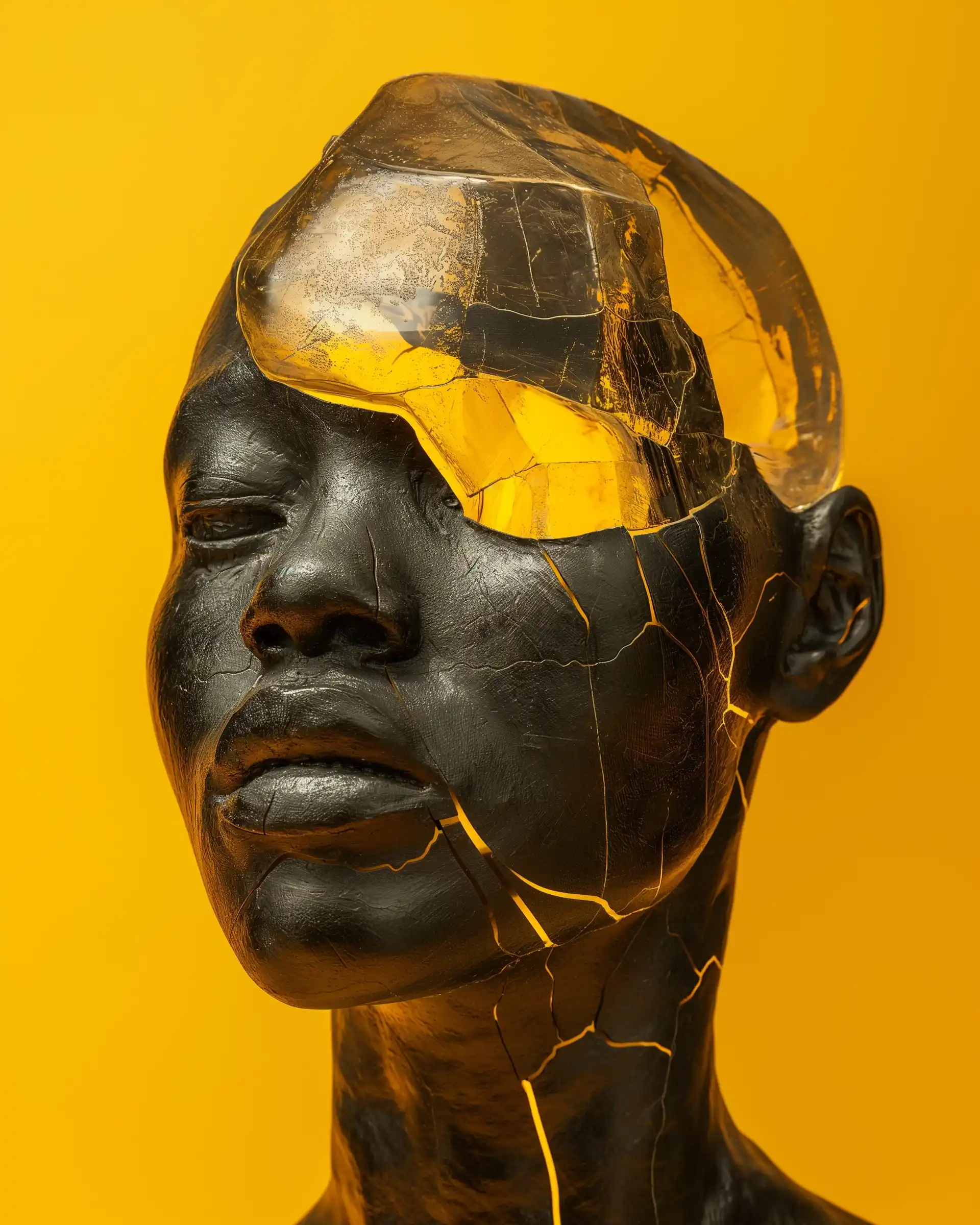 Glass Ball Portrait Sculpture Midjourney提示词