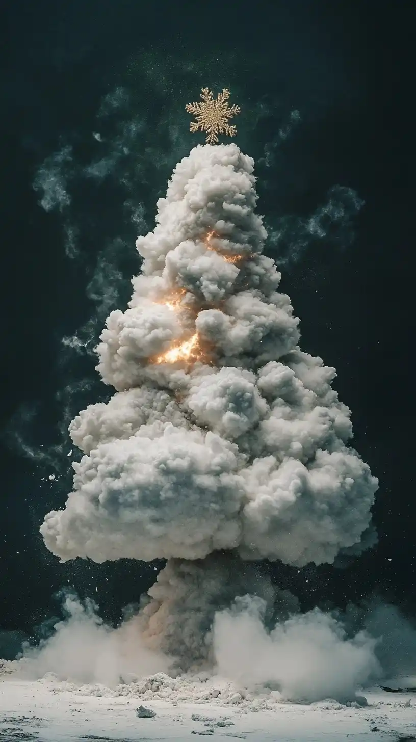 Christmas Tree Mushroom Cloud Midjourney提示词