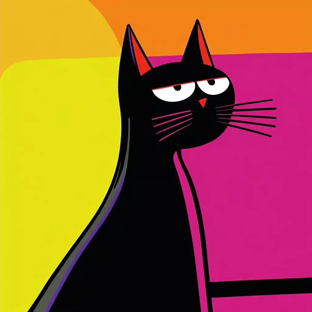Stylized Cat Illustration Midjourney提示词