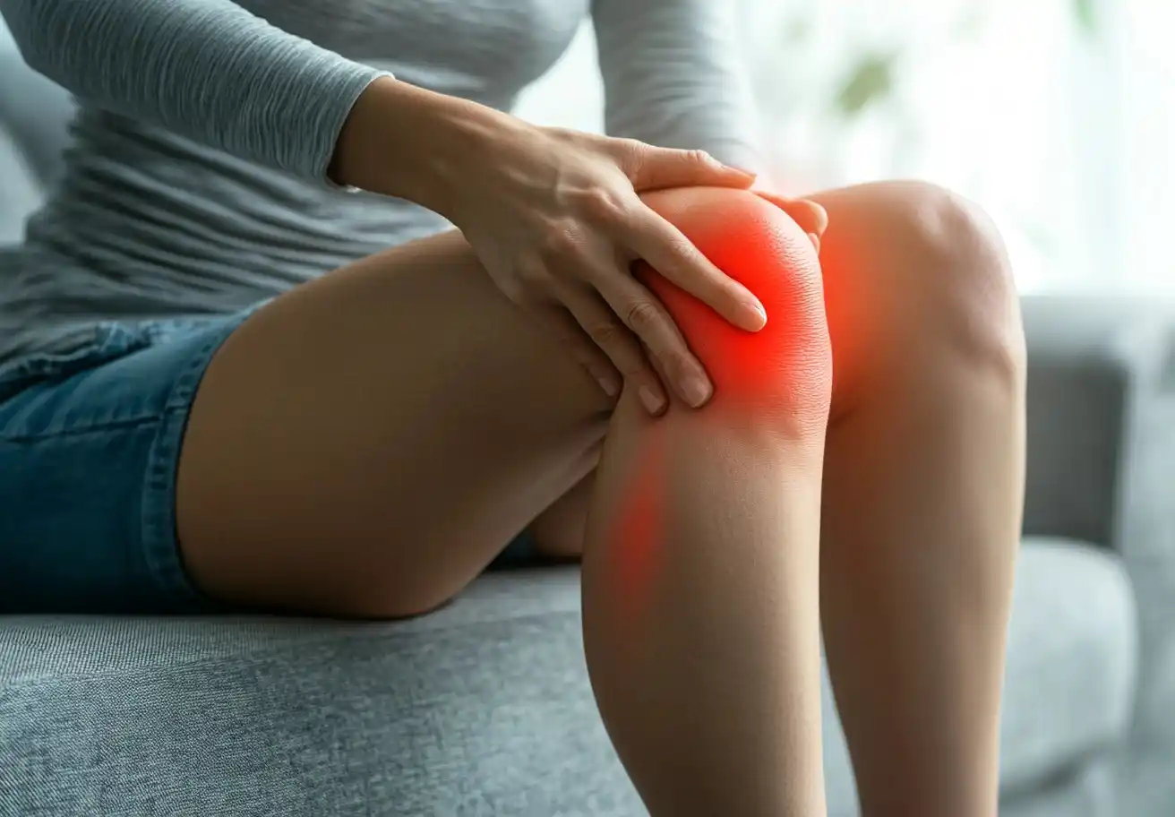 Woman with Knee Pain Photography Midjourney提示词