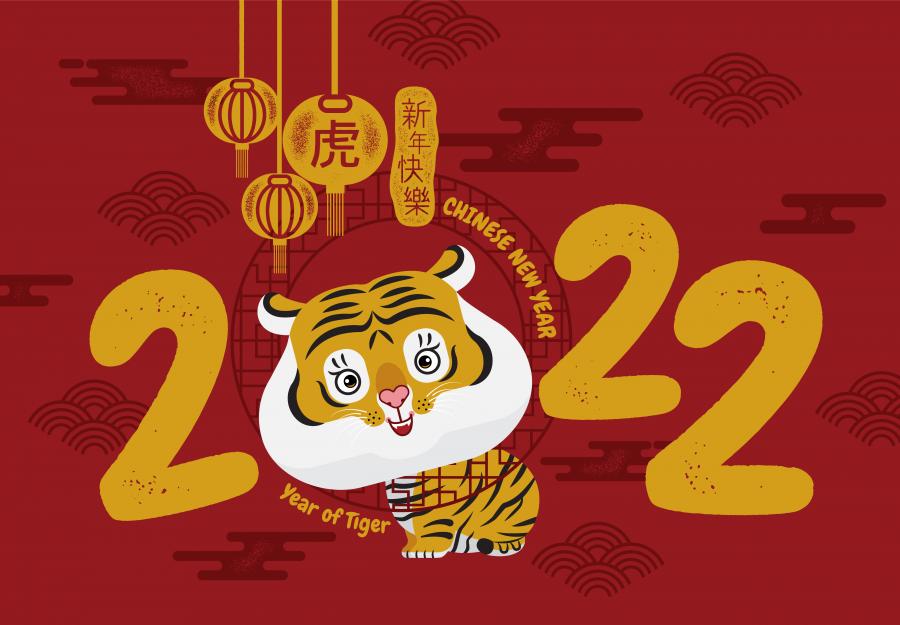 16款中国风2022年虎年新年春节剪纸卡通插画海报AI矢量设计素材图模板