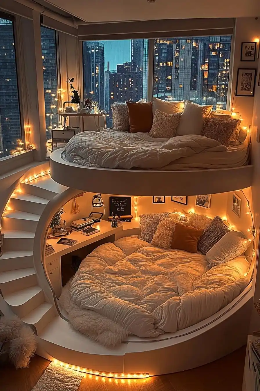 Cozy Circular Bed Interior Midjourney提示词