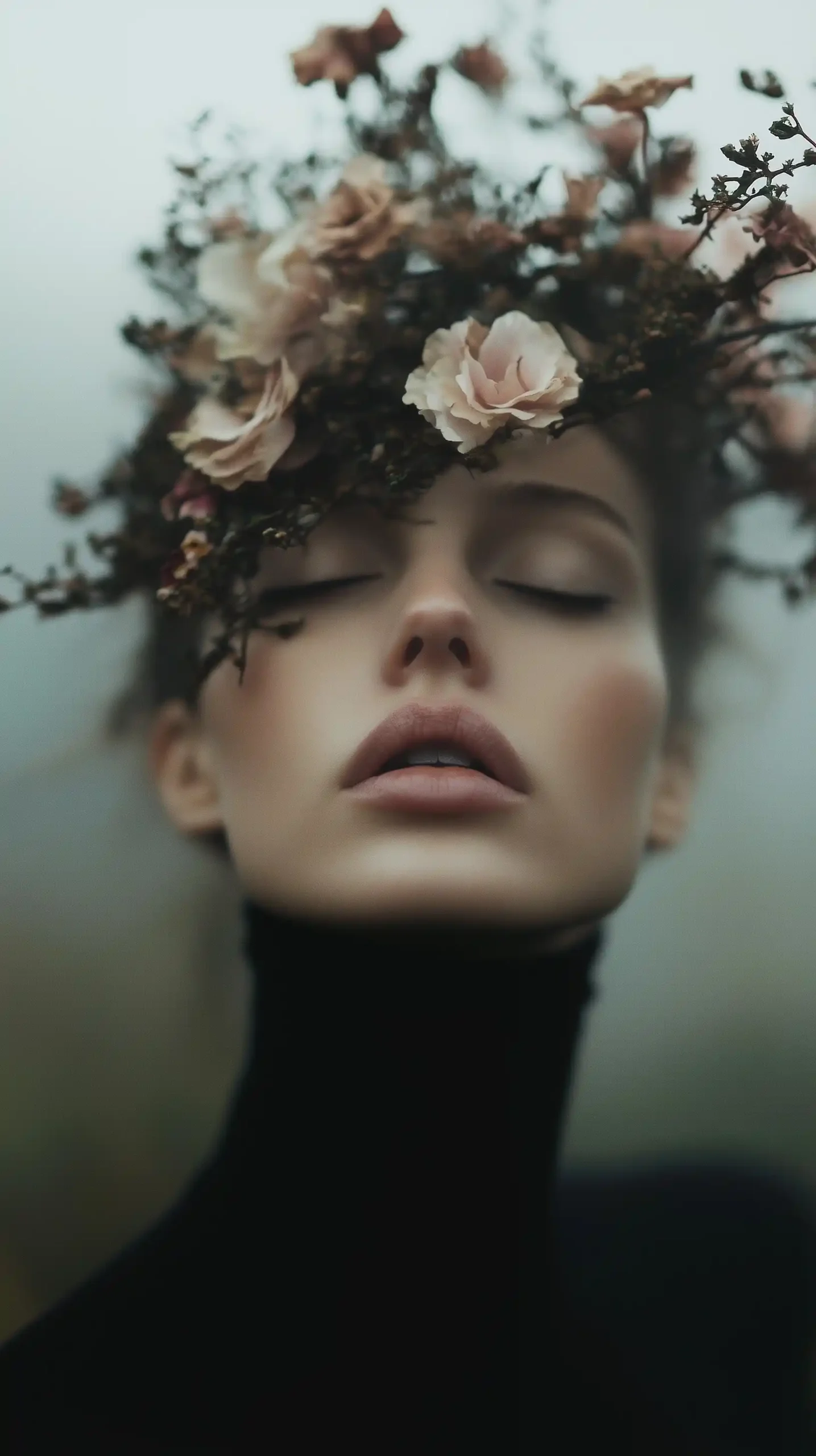 Ethereal Flowers in Fog Midjourney提示词