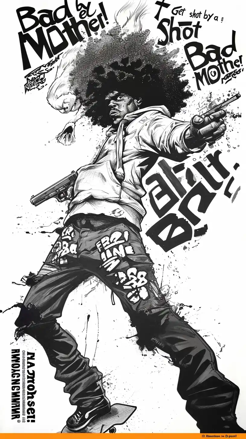Punk Skateboarder with Gun Midjourney提示词