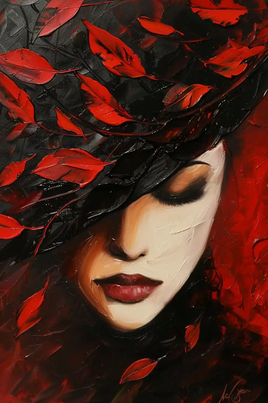Abstract Leaf Woman Midjourney提示词