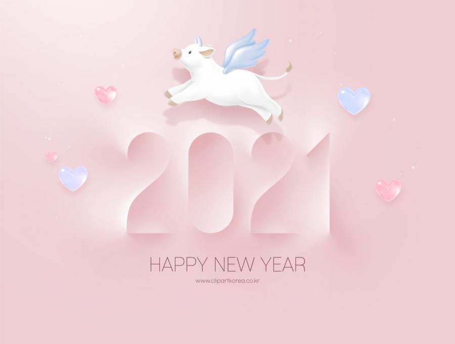 6款20201年辛丑年牛年快乐新年新春展板PSD素材