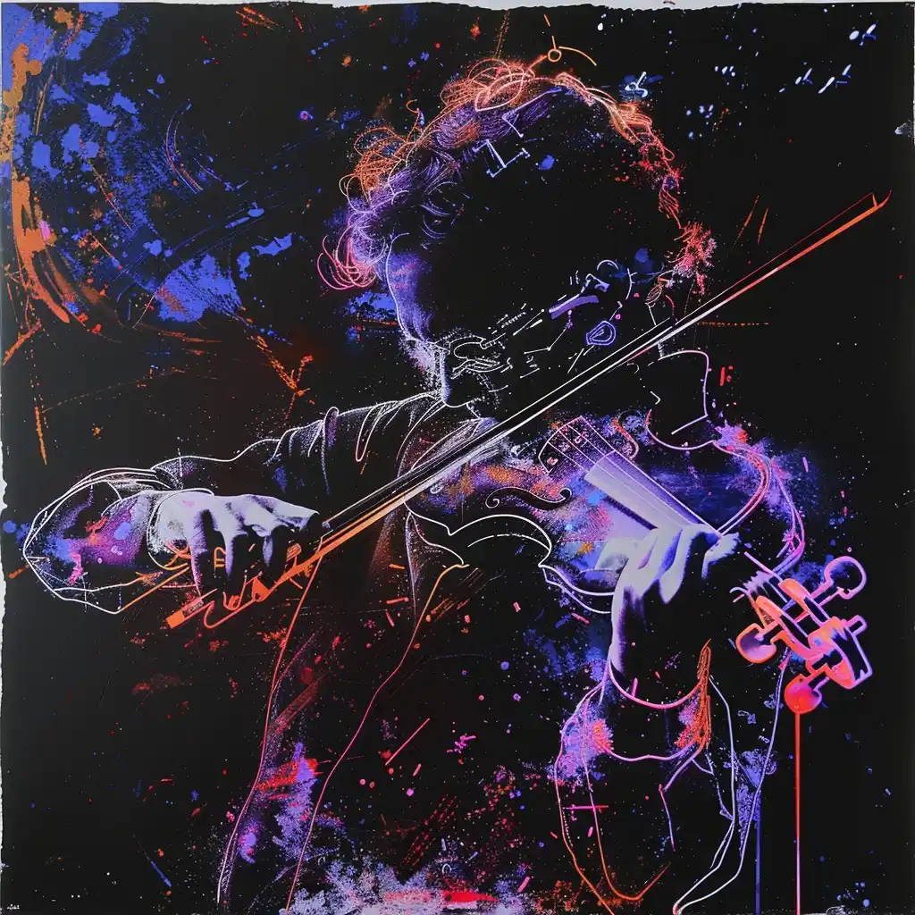 Cyborg Conductor Negative Space Midjourney提示词