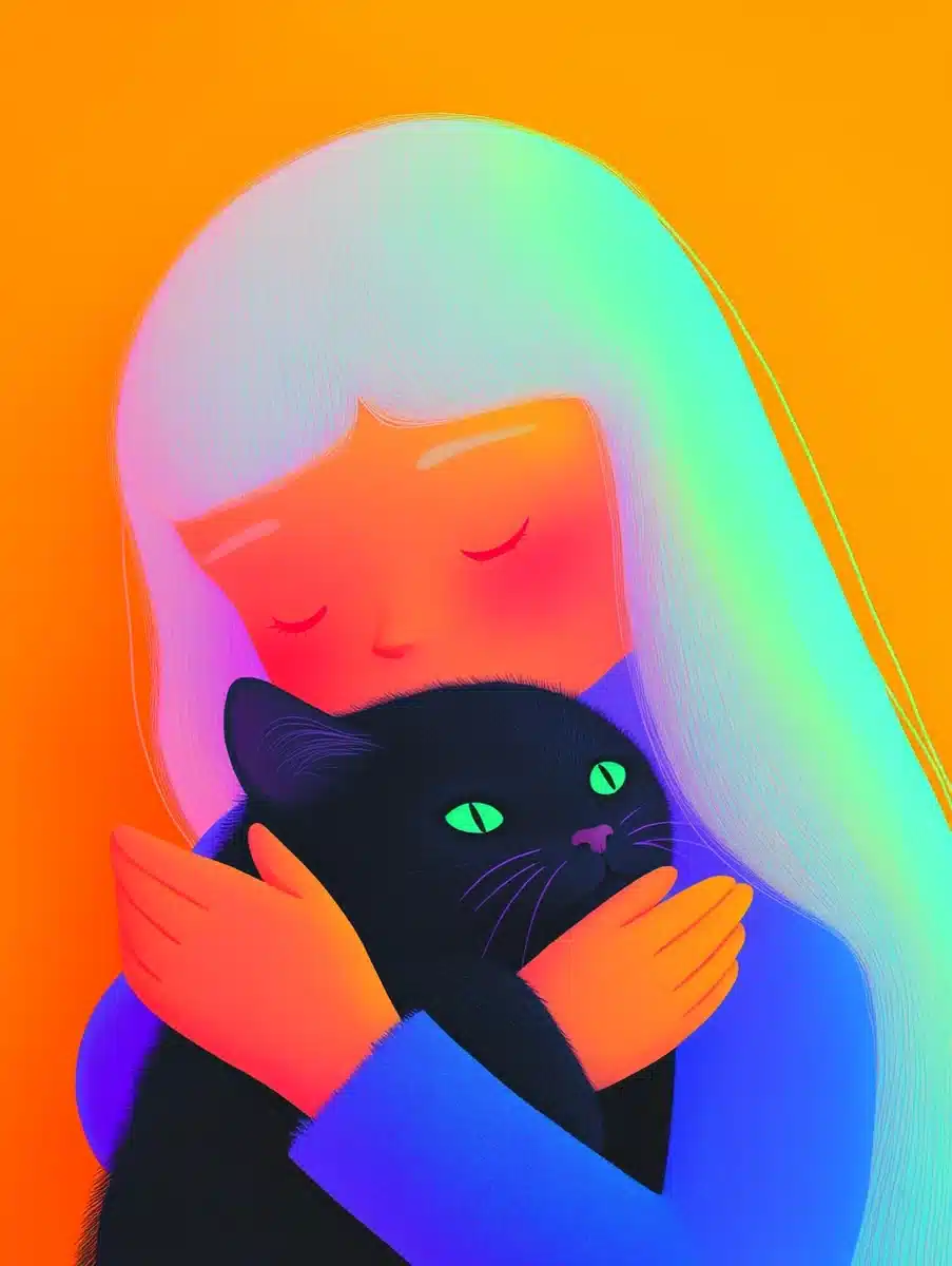 Kawaii Ghost with Cat Midjourney提示词