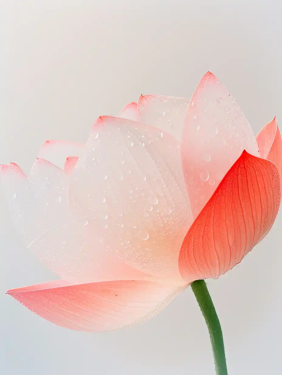 Translucent Lotus on Frosted Glass Midjourney提示词