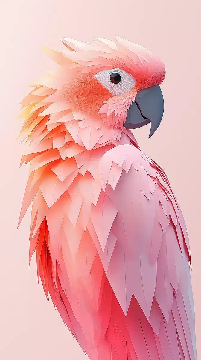 Geometric Parrot in Pastels Midjourney提示词
