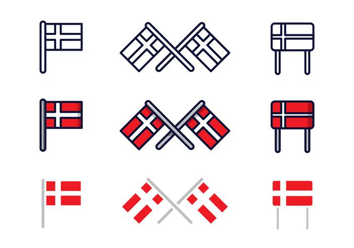 免费丹麦国旗矢量