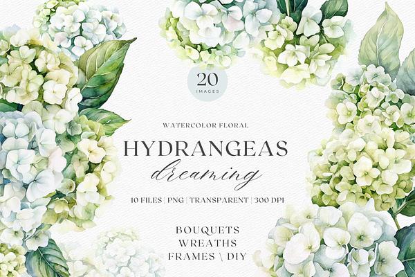 Hydrangeas Dreaming - Watercolor