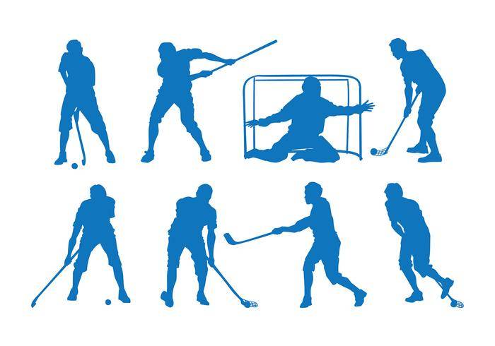 Floorball剪影矢量