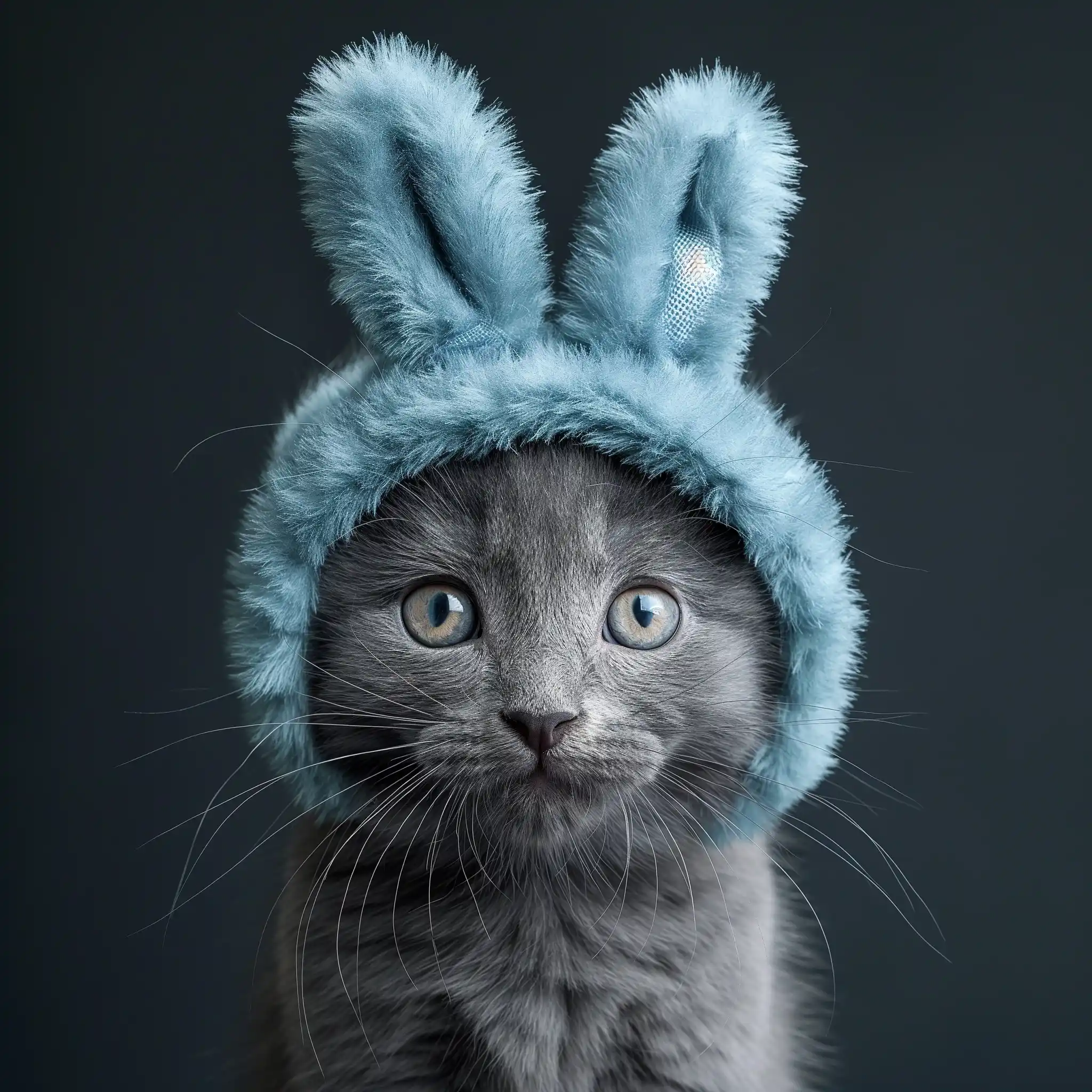 Stylized Blue Kitten Midjourney提示词
