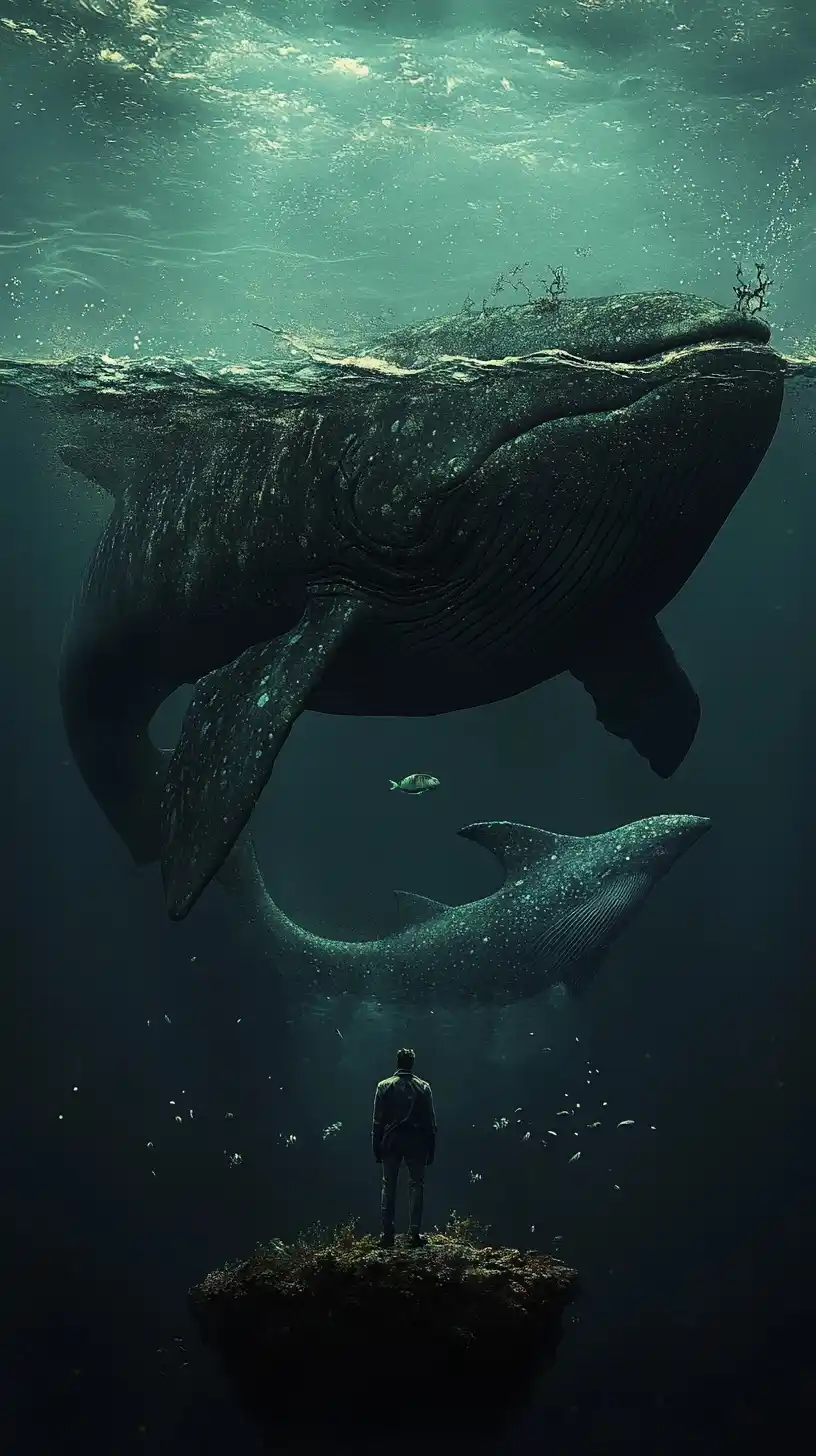 Surreal Fish and Whale Midjourney 提示词生成效果