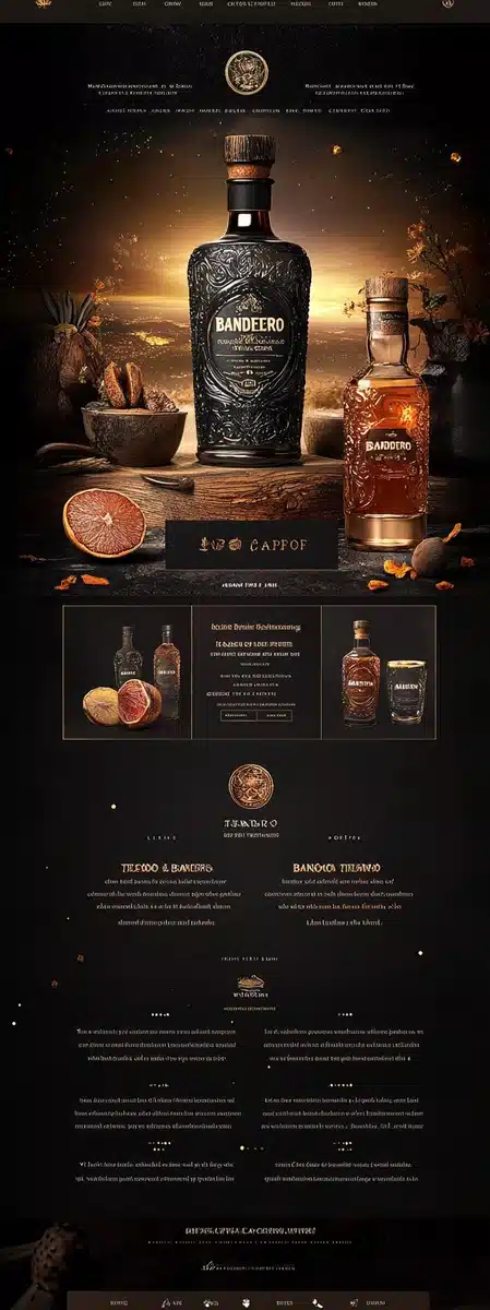 Luxury-Rugged Tequila Website Design Midjourney提示词