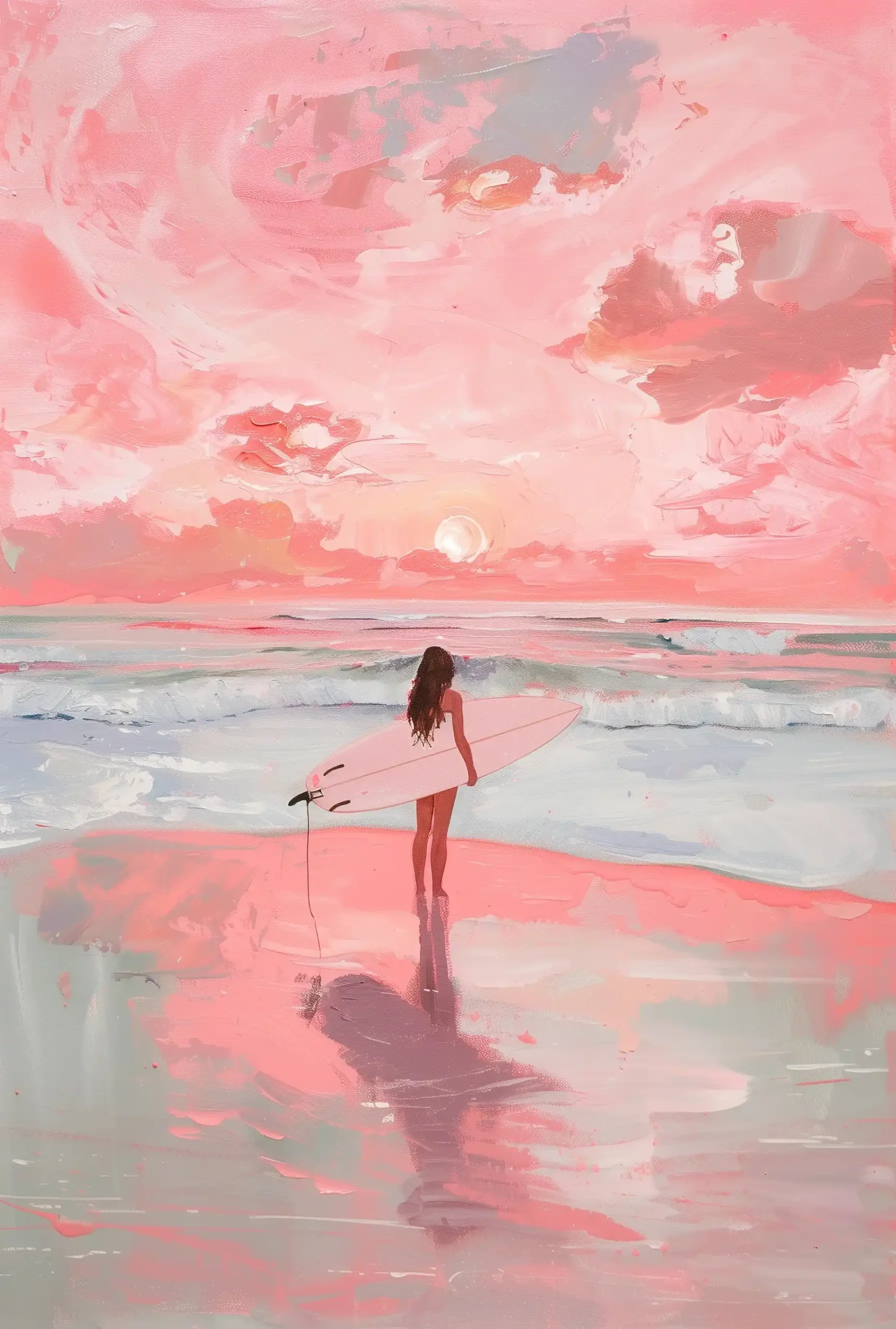 Soft Surf Sunset Midjourney提示词