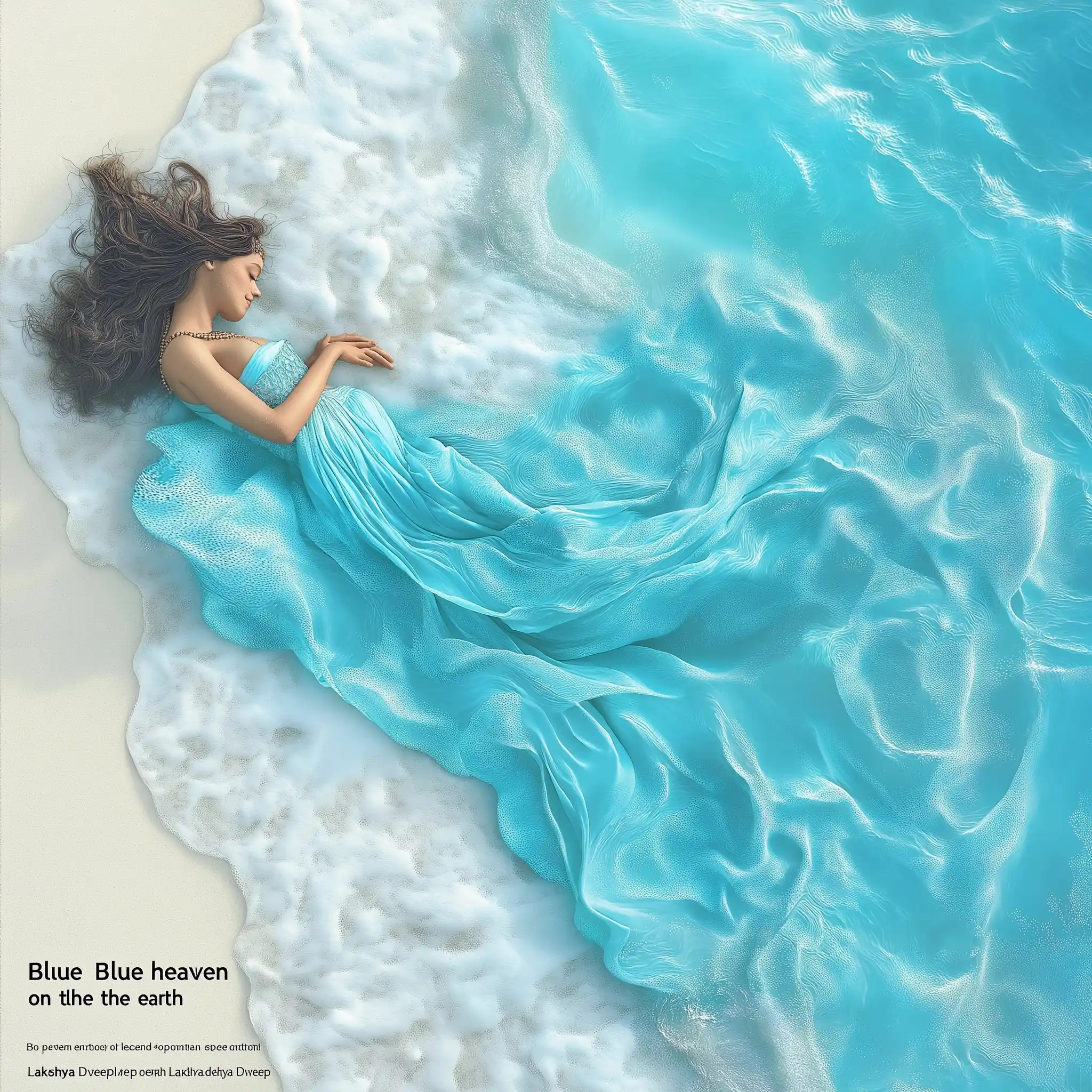 Turquoise Sea Tourism Print Midjourney提示词