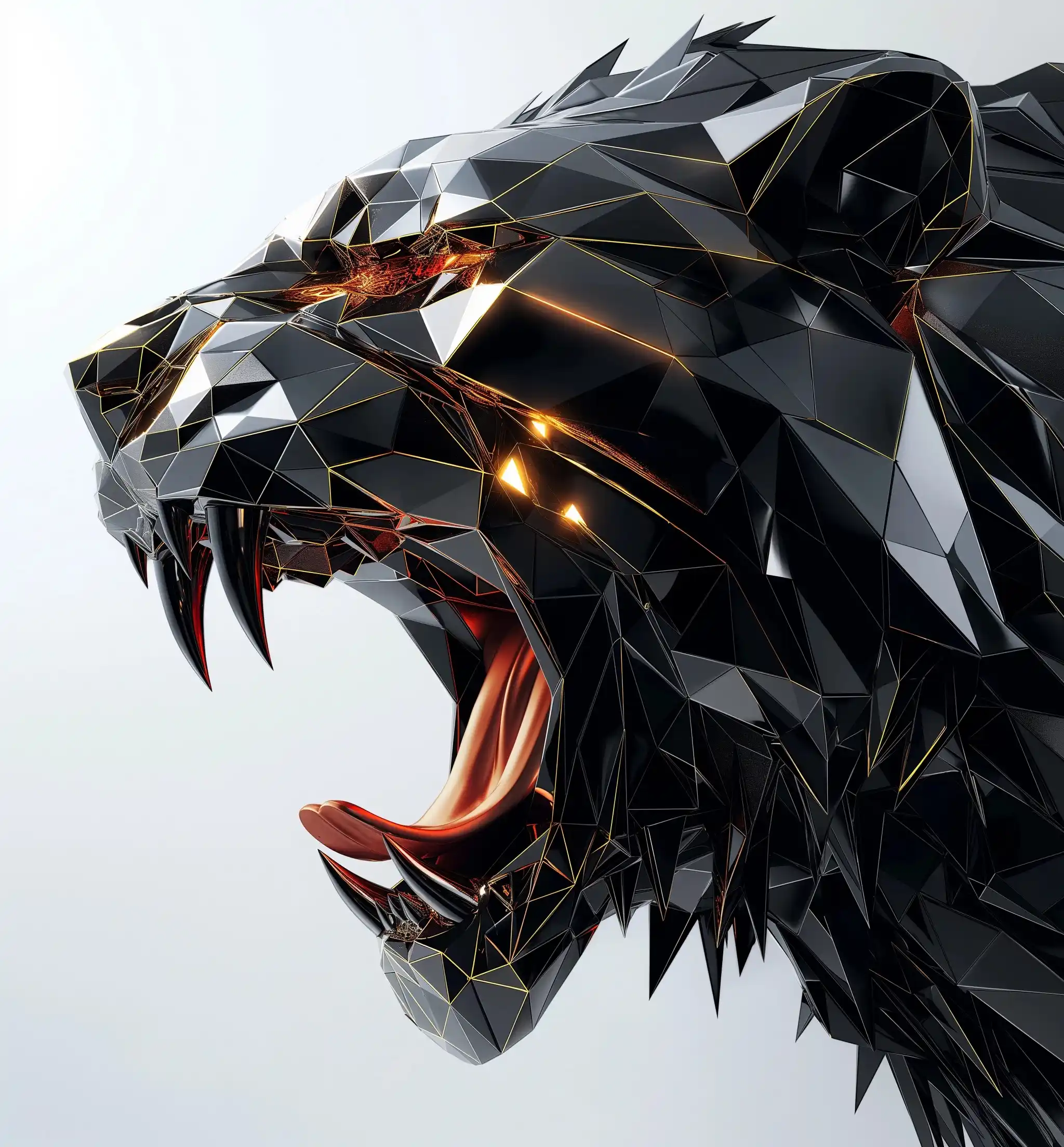 Geometric Lion Roar Midjourney提示词