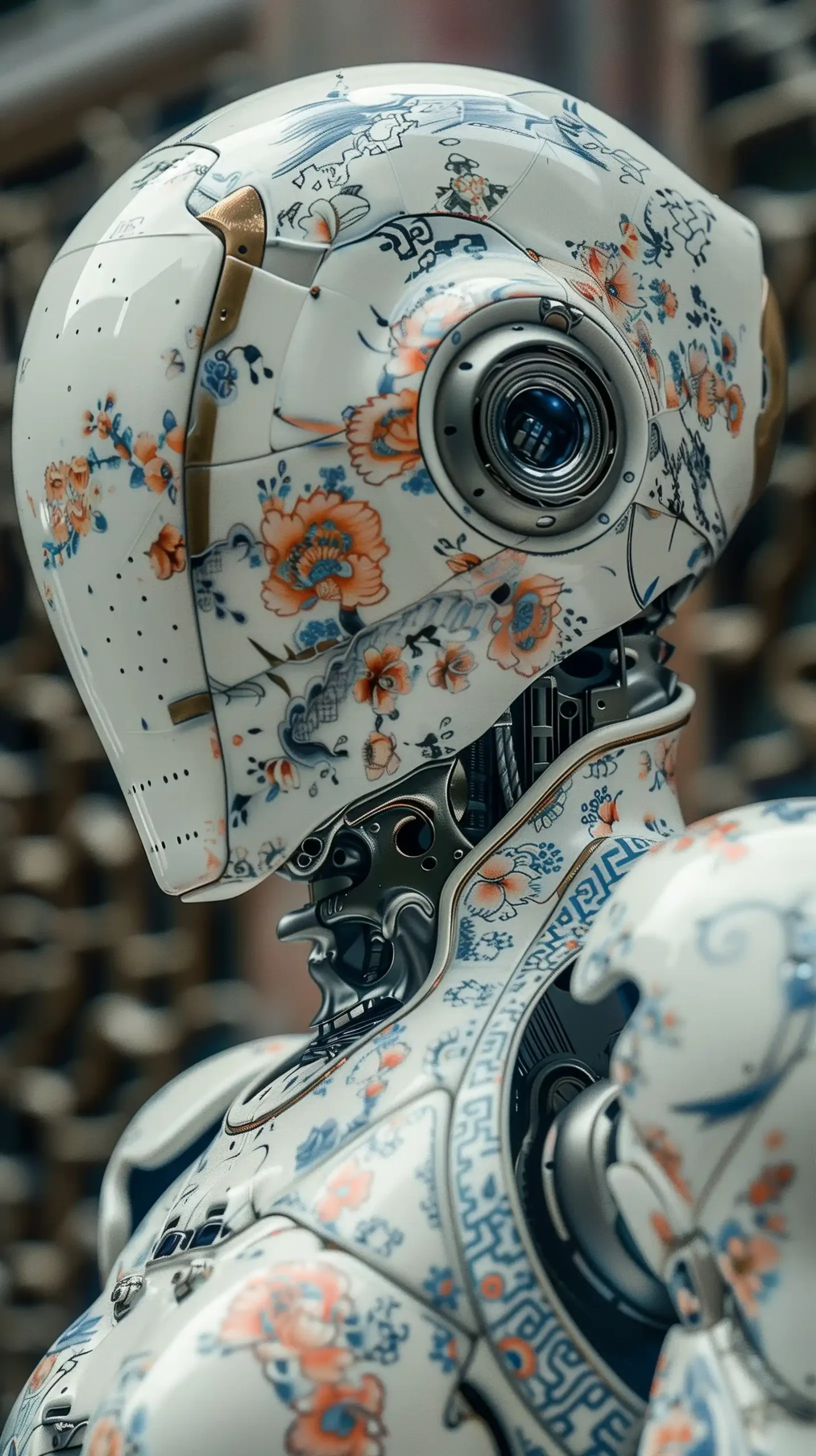 Porcelain Ming Robots Ultra Midjourney提示词