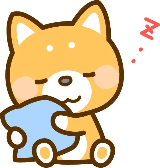 柴犬与坐垫睡觉