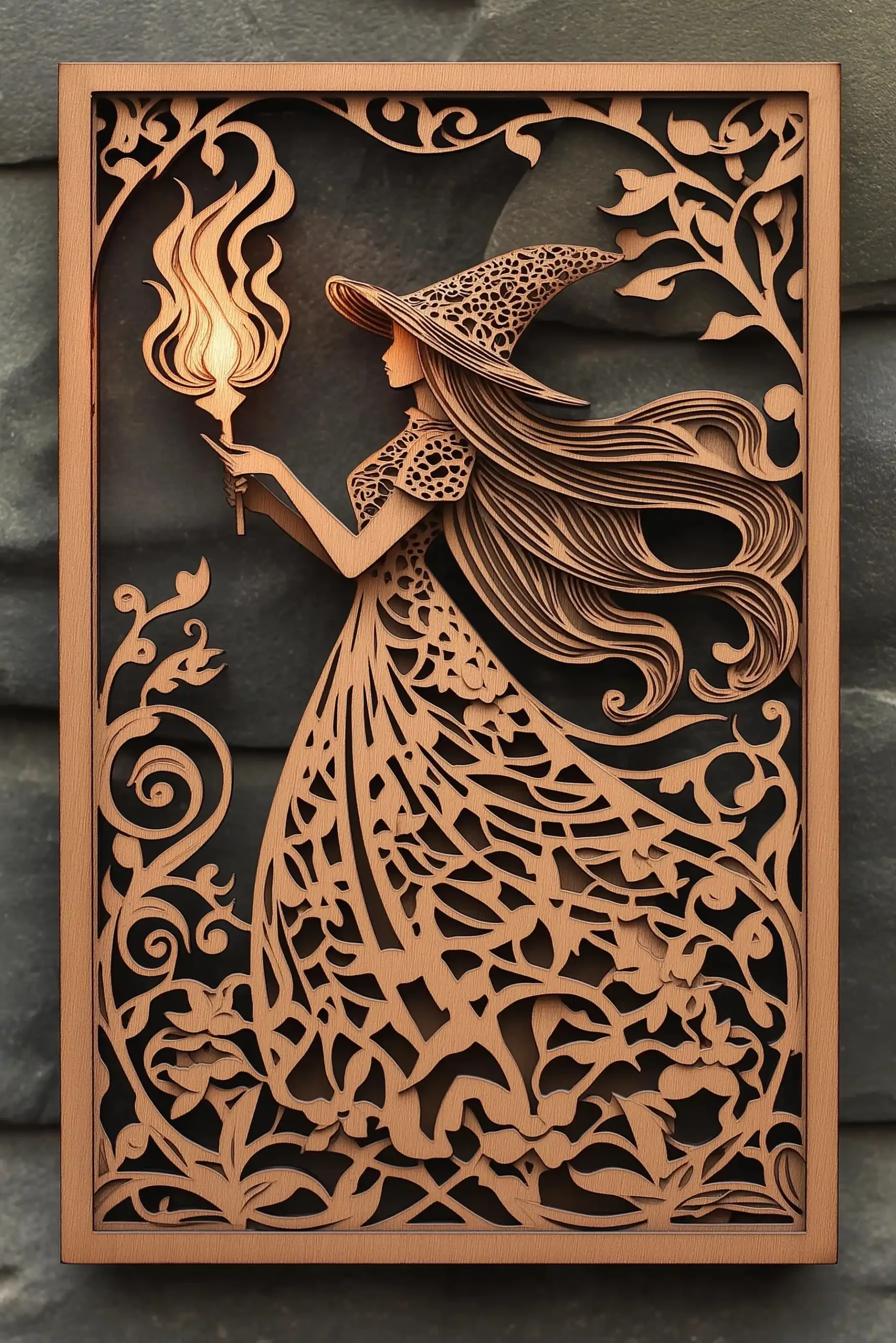 Laser Cut Witch Panel Midjourney提示词