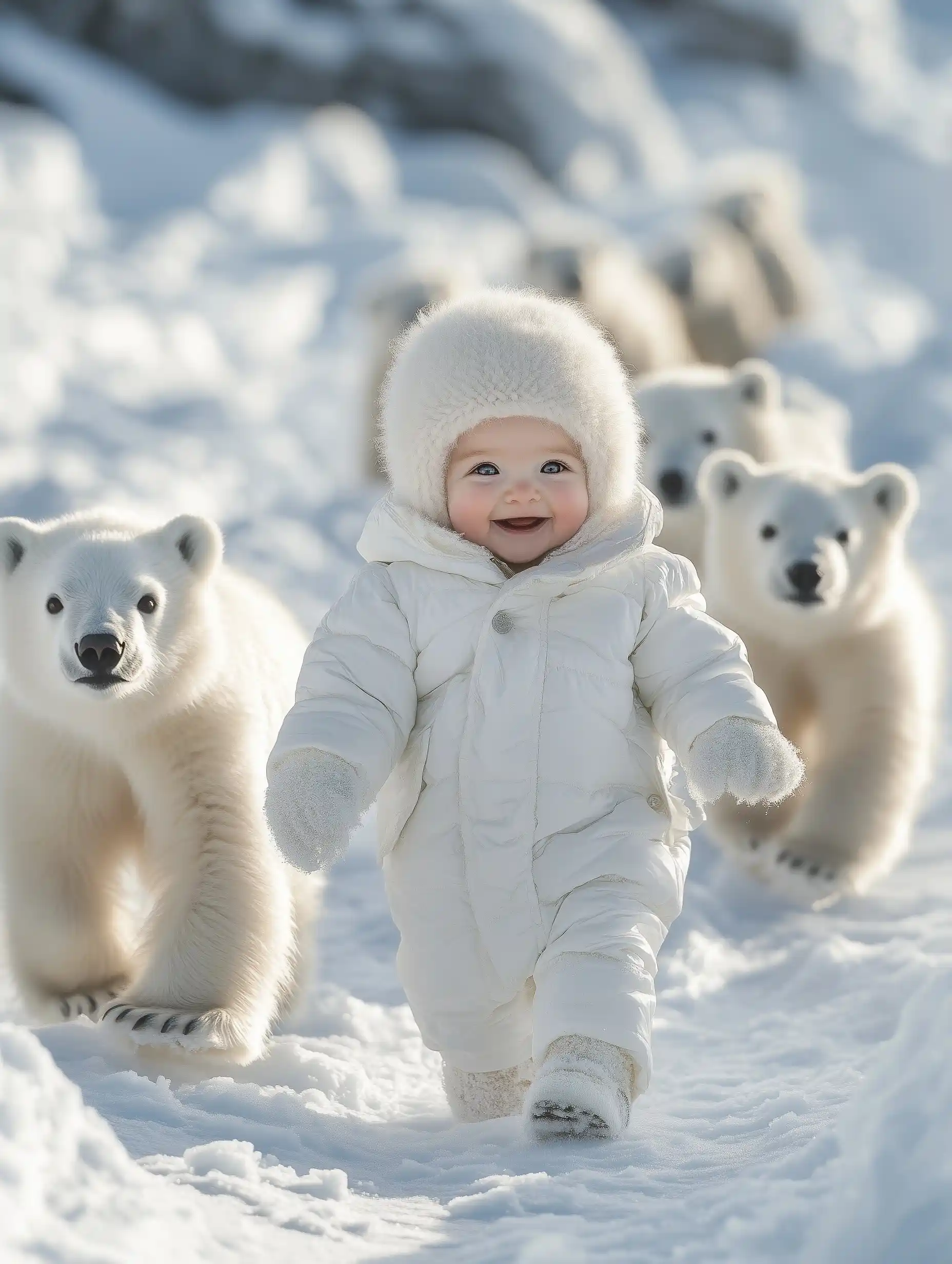 Surreal Arctic Baby Photography Midjourney提示词
