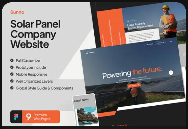 Sunno - Solar Panel Company Website