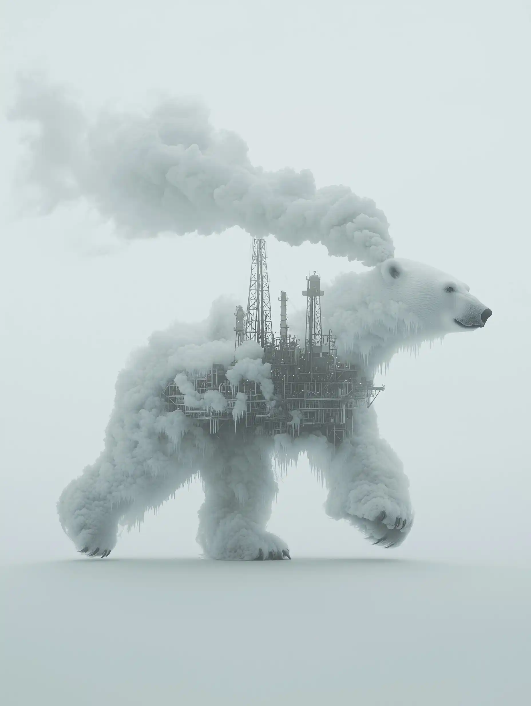 Surreal Ice Bear Photography Midjourney提示词