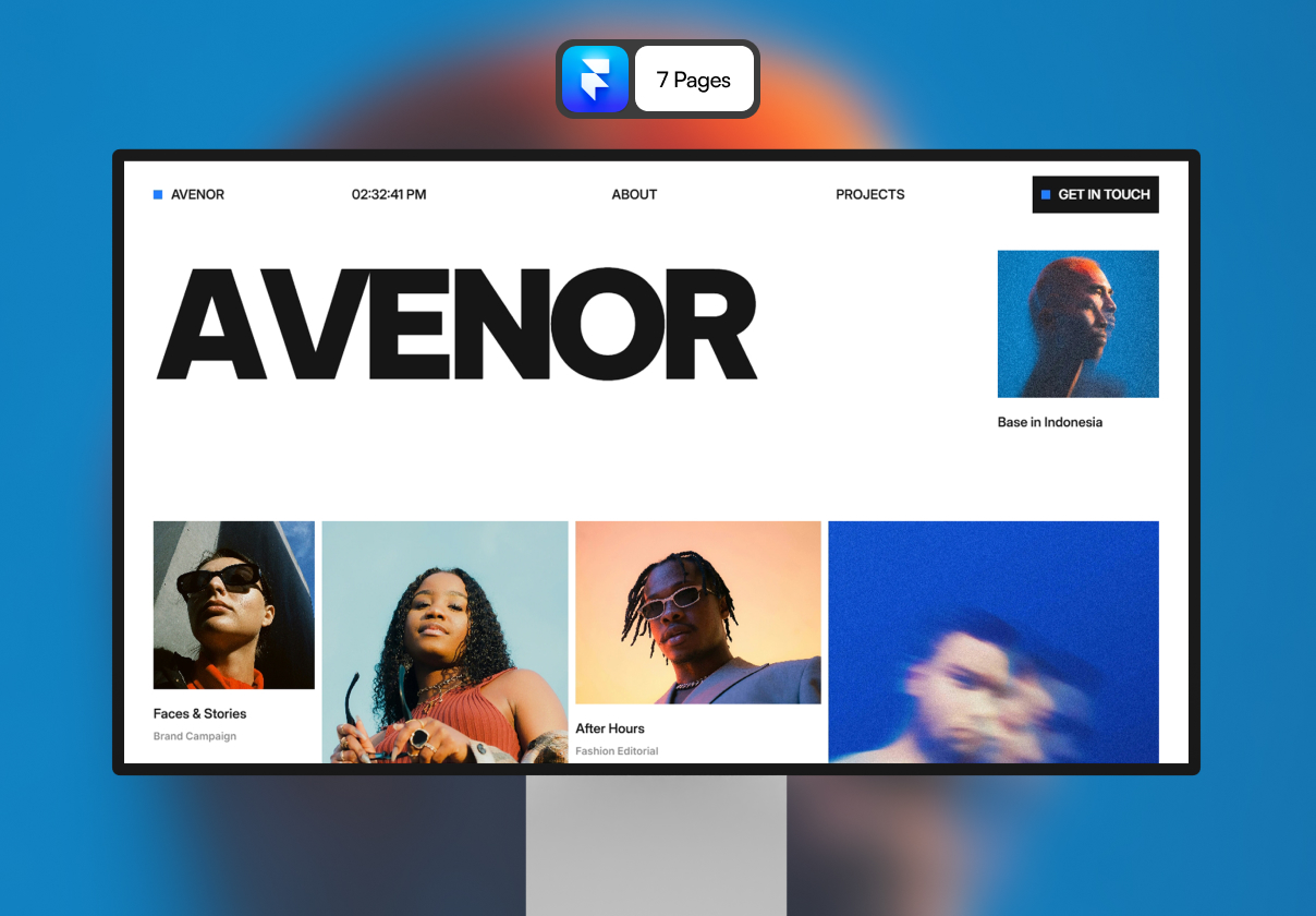 极简个人作品集Framer网站（Avenor），Avenor - Minimalist Personal Portfolio Website