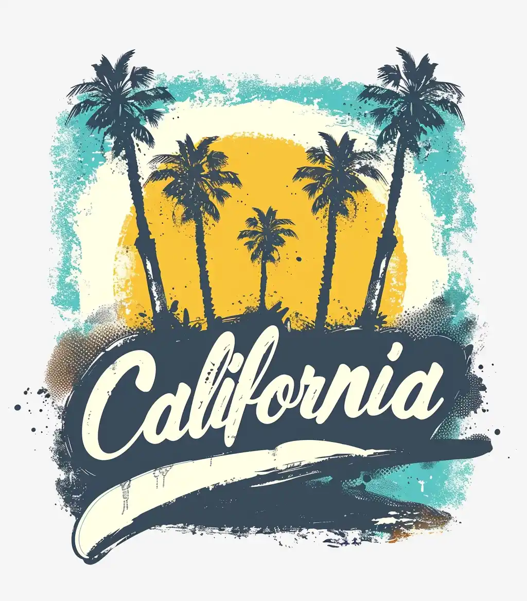 Retro California Surf Logo Midjourney提示词