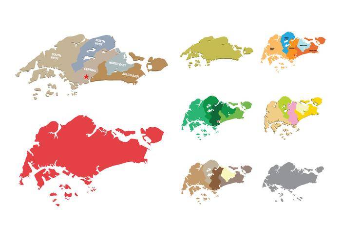 新加坡地图矢量