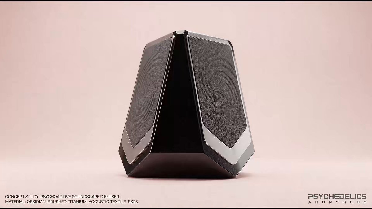 Psychoactive Soundscape Diffuser Concept | Modern Tech Nano Banana提示词