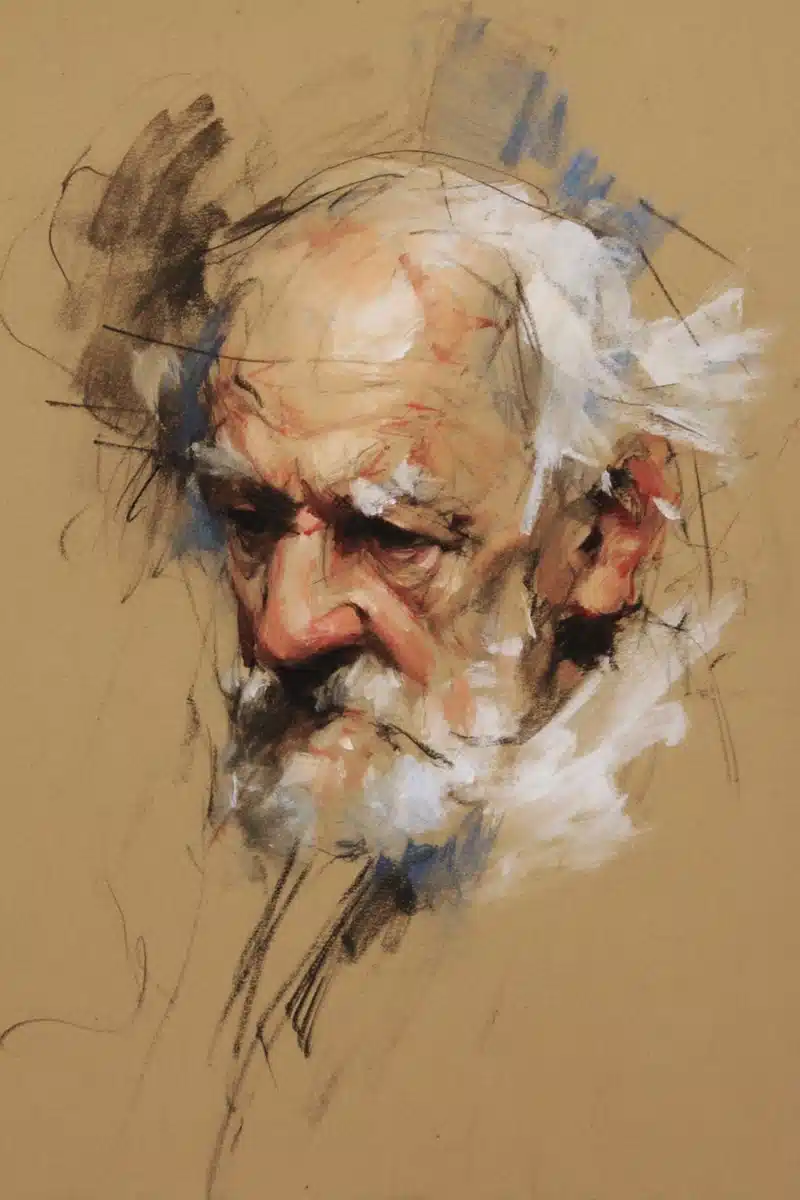 Dynamic Oil Sketch Portrait Midjourney提示词