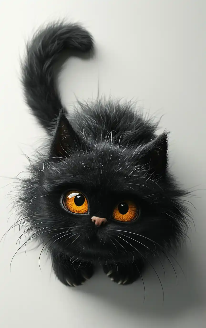 Chubby Cat Playtime Glassy Midjourney提示词