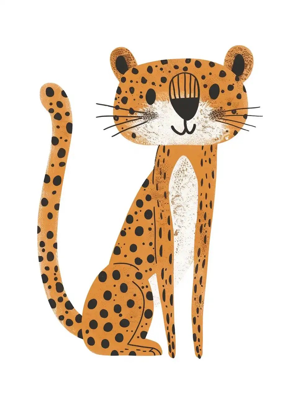 Cartoon Cheetah Klassen Style Midjourney提示词