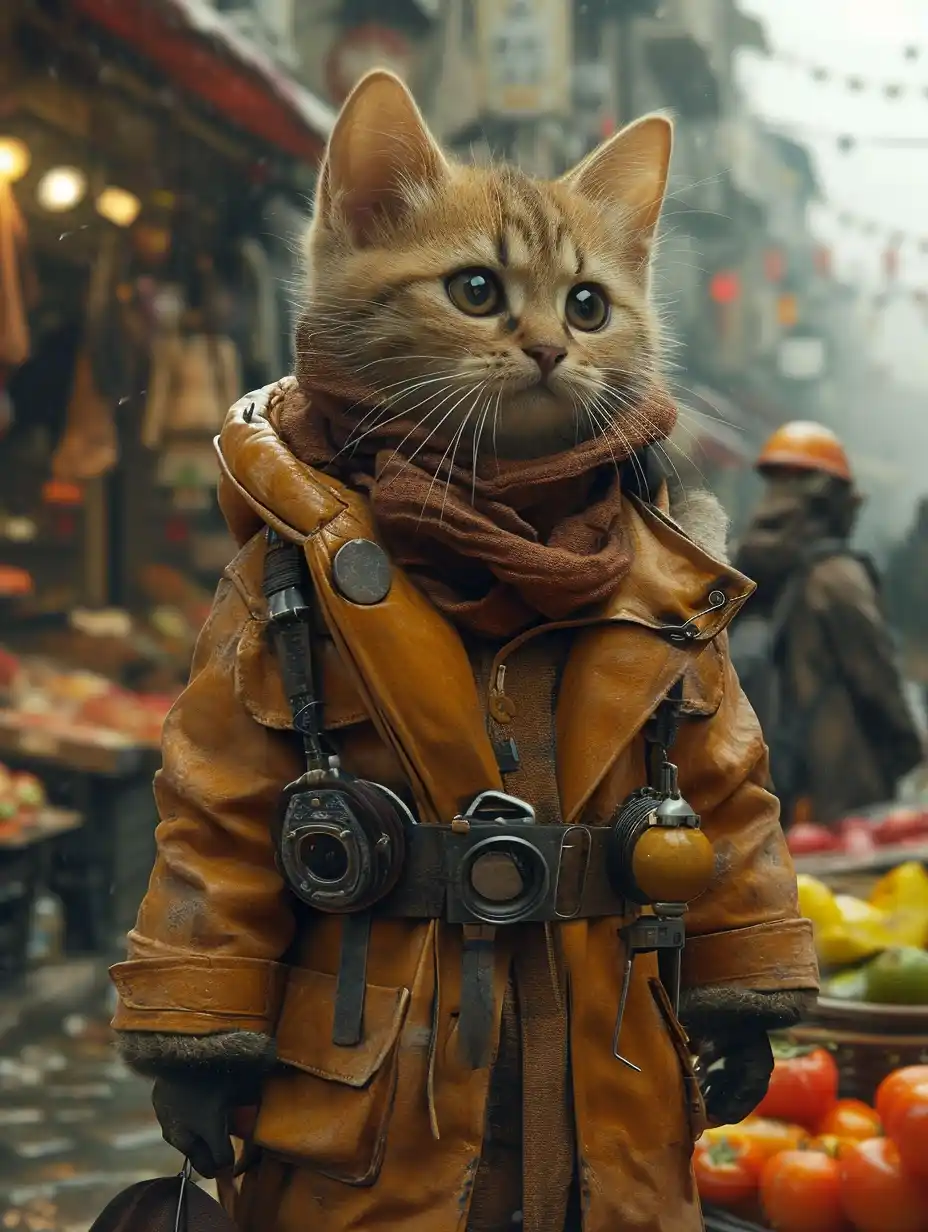 Realistic Cat Shopping Midjourney提示词