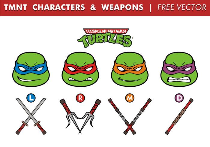 TMNT人物＆amp;武器免费矢量