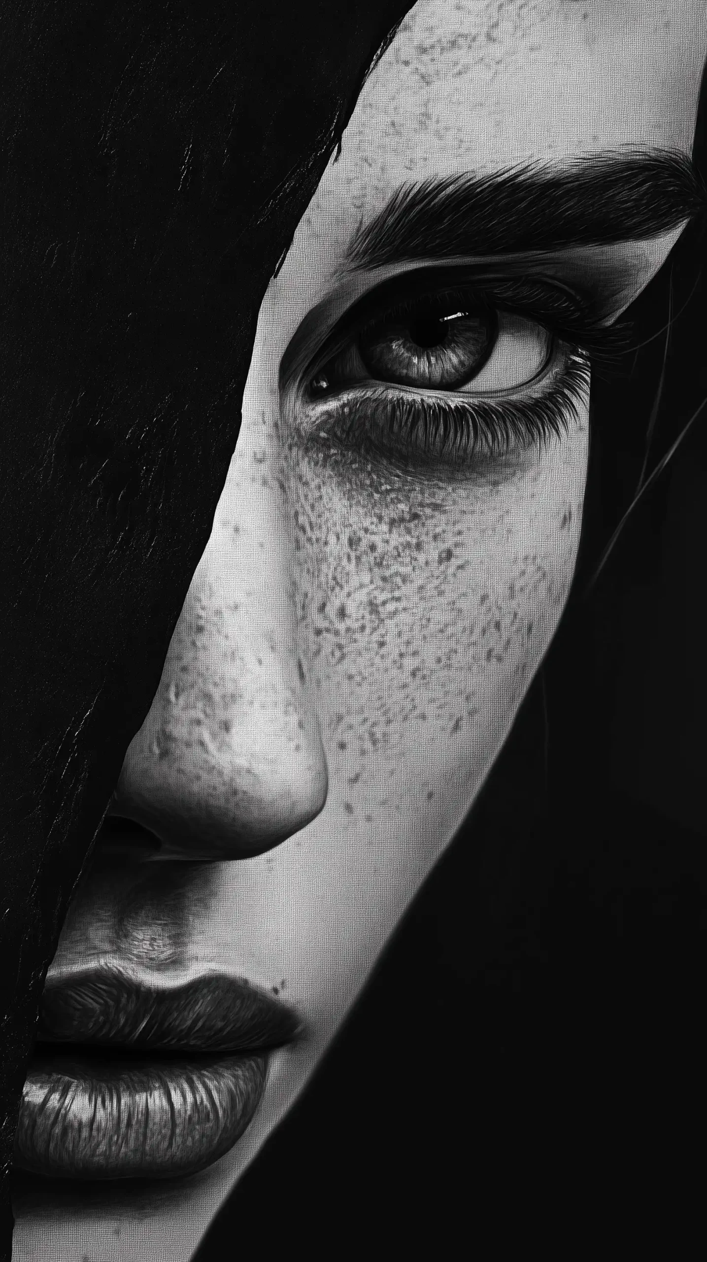 Black and White Portrait Inspired by Niki Boon Midjourney提示词