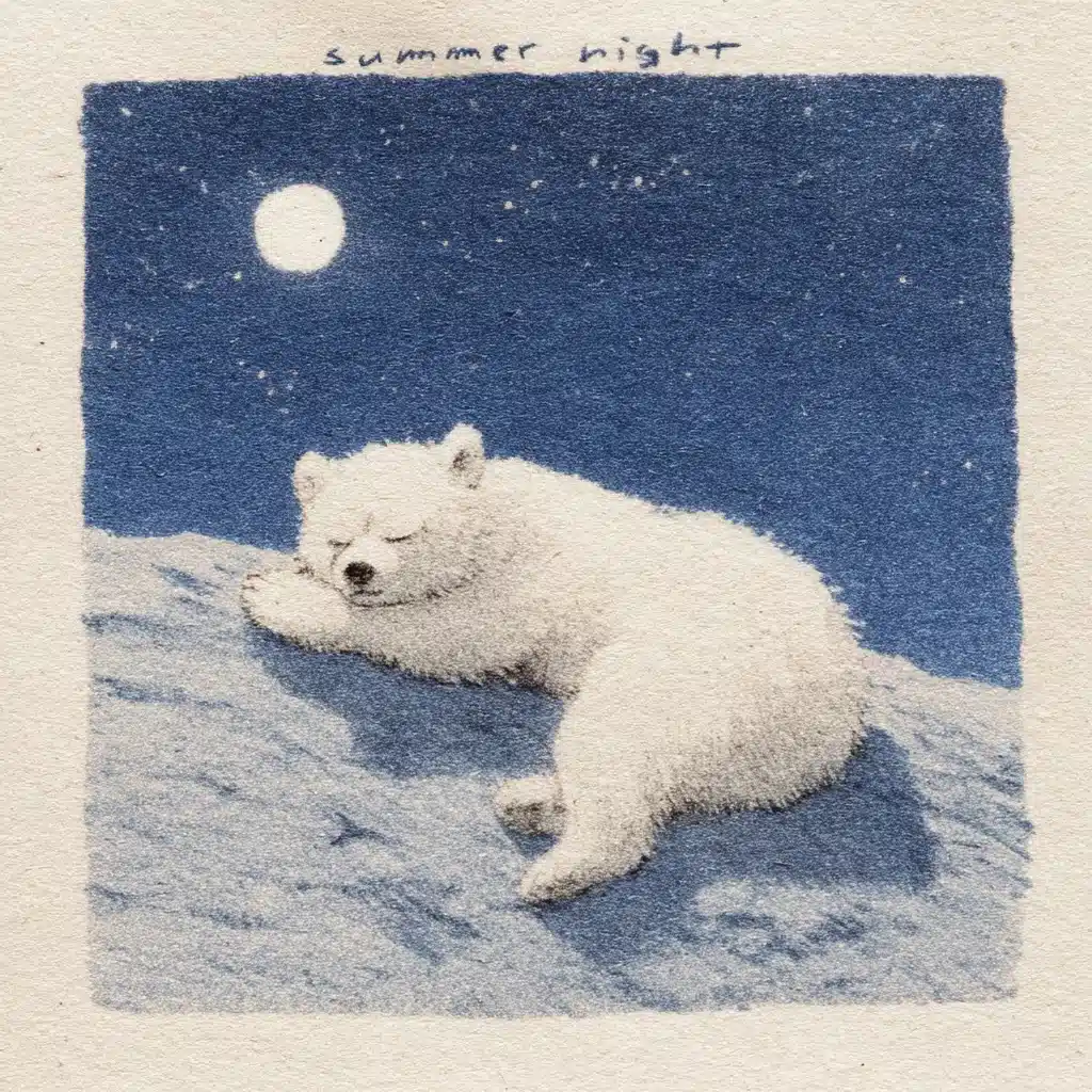 Kawaii Bear on Moon Midjourney提示词