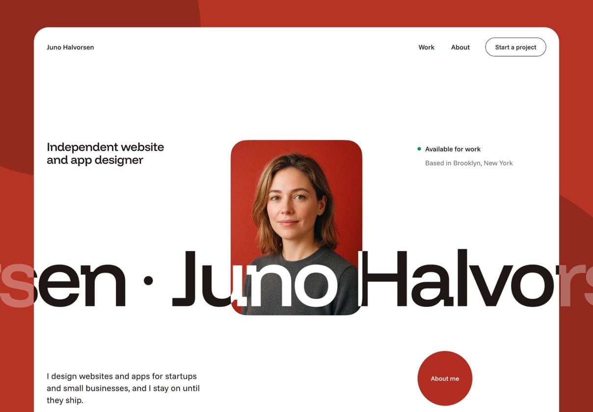 网页应用设计师作品集Framer模板（Lerp），Lerp · Free Web and App Designer Portfolio Framer Template