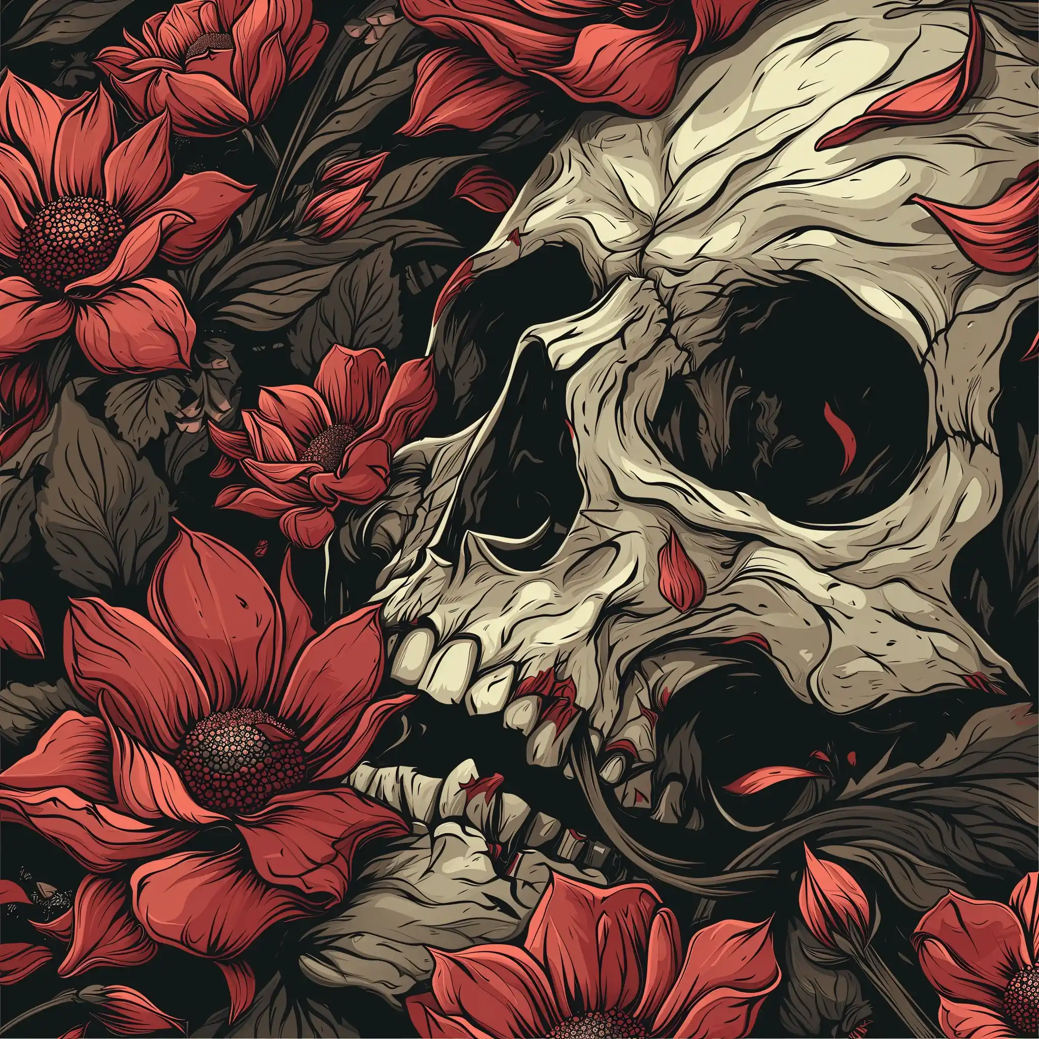 Raw Agony Dying Flowers Midjourney提示词