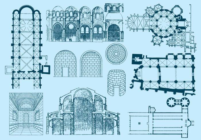 老建筑计划和插图