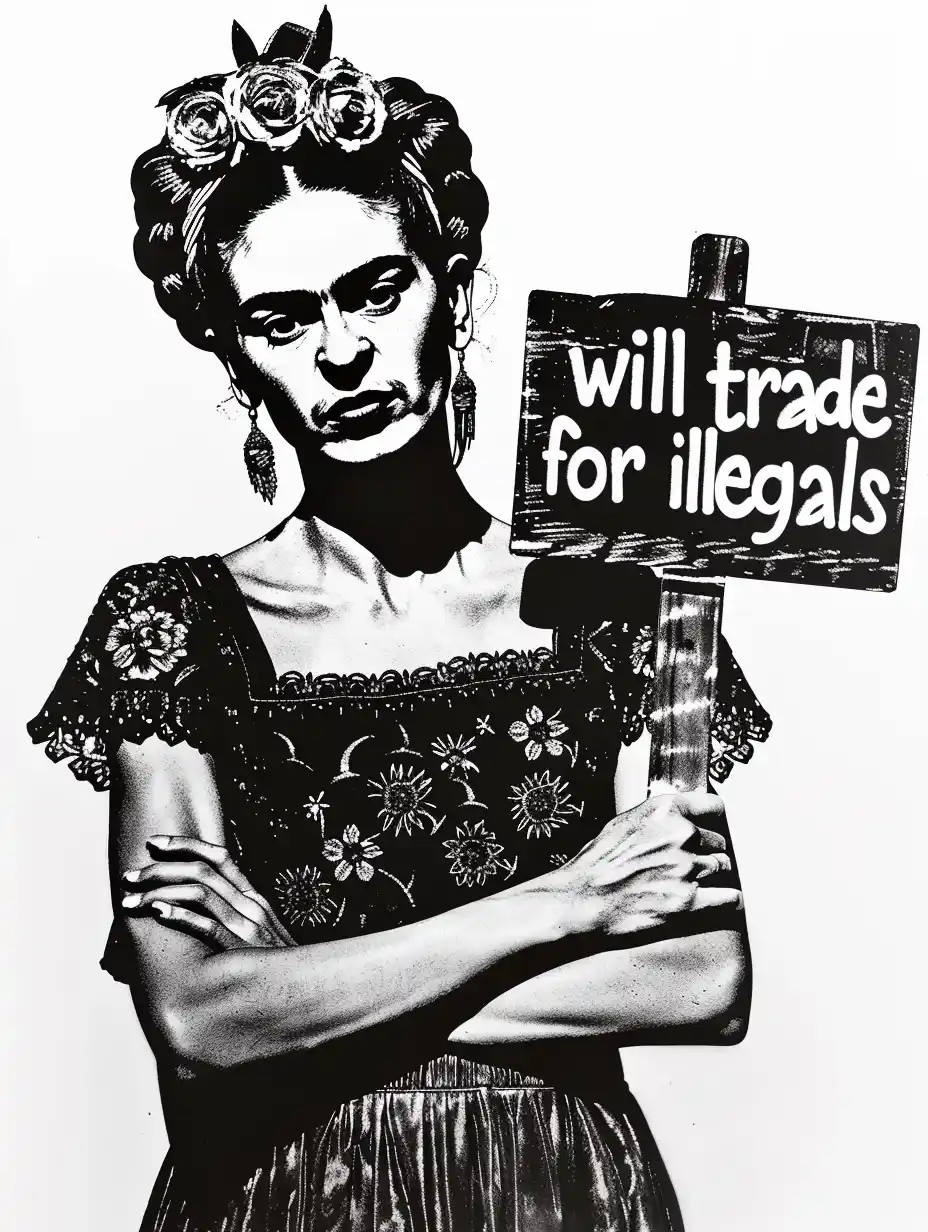 Stencil Frida Protest Sign Midjourney提示词