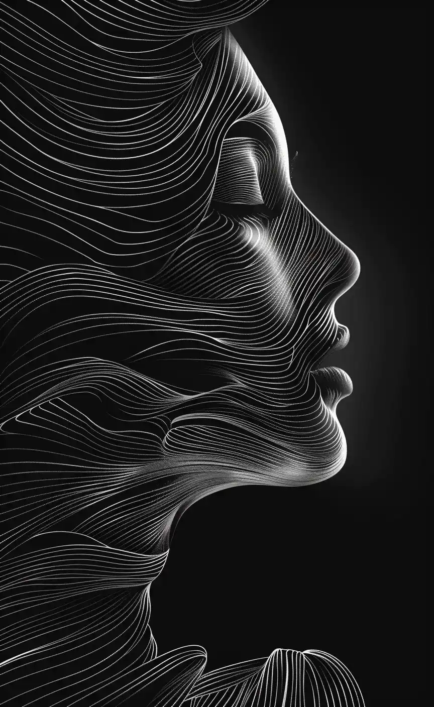 Monochrome Profile Study Midjourney提示词
