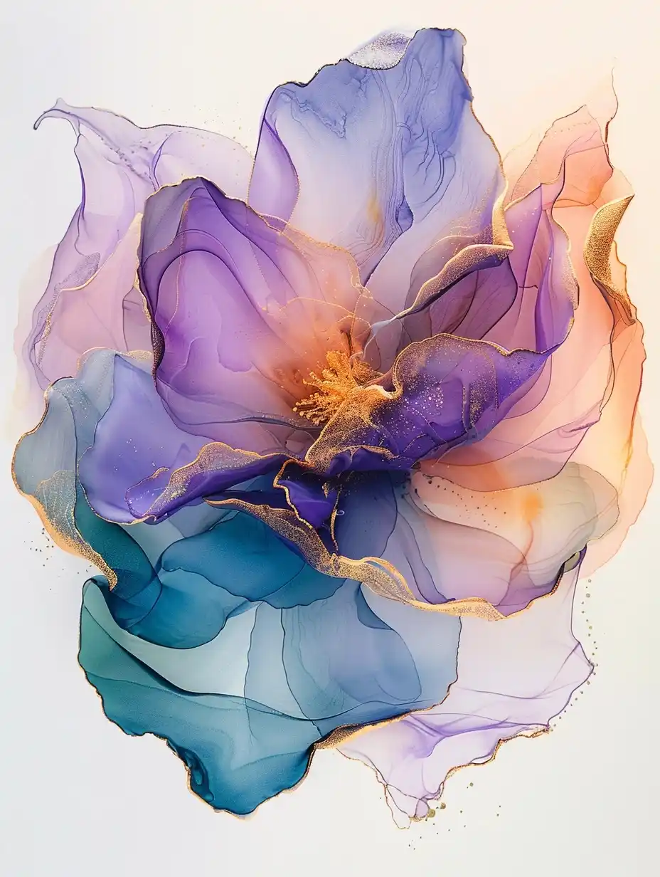 Pastel Alcohol Ink Abstract Midjourney提示词