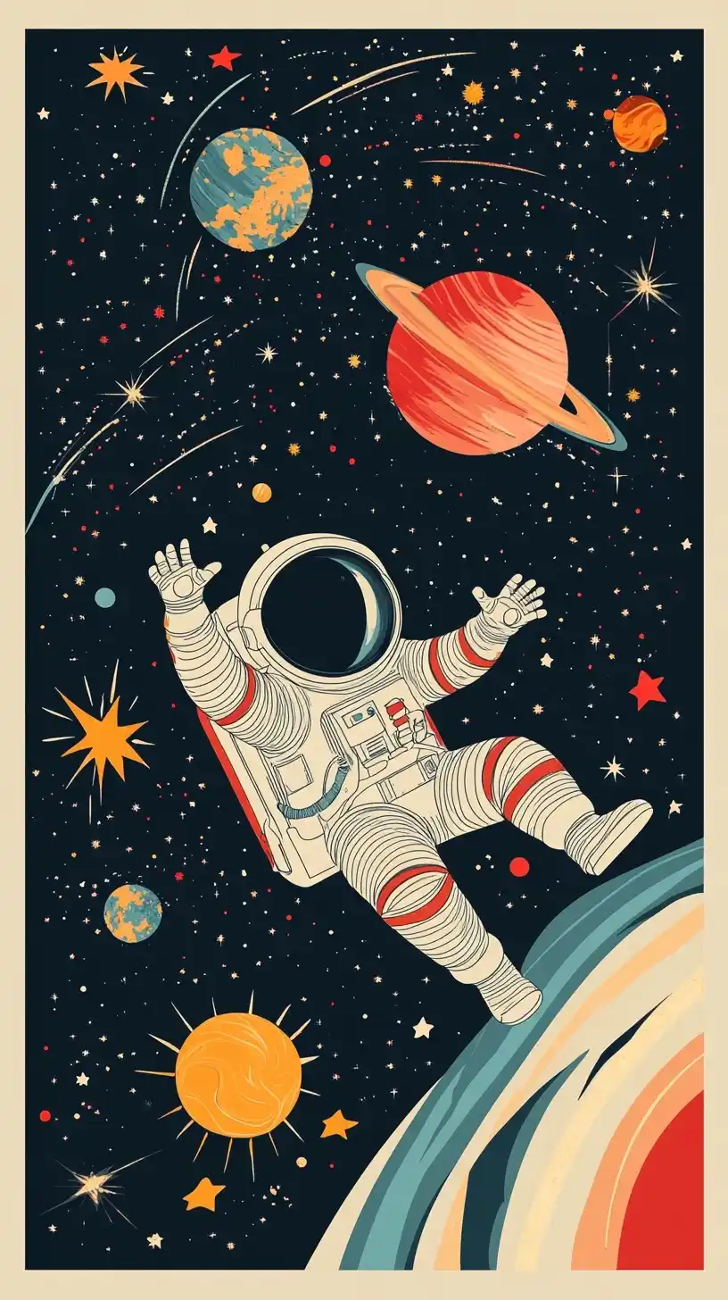 Futuristic Astronaut in Cosmos Midjourney提示词