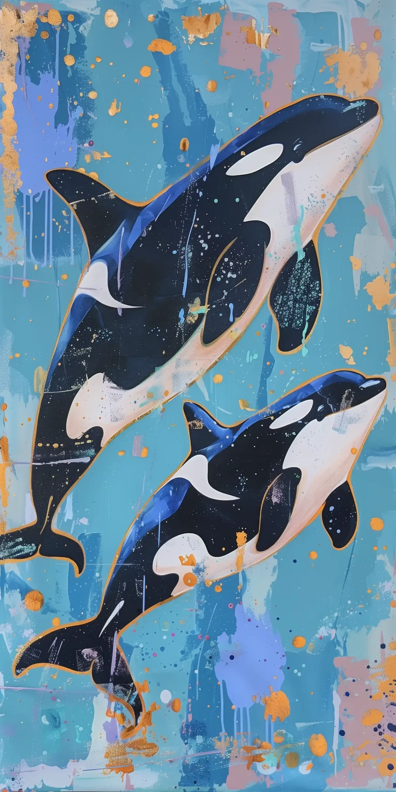 Matisse-Style Orca Trio Midjourney 提示词生成效果