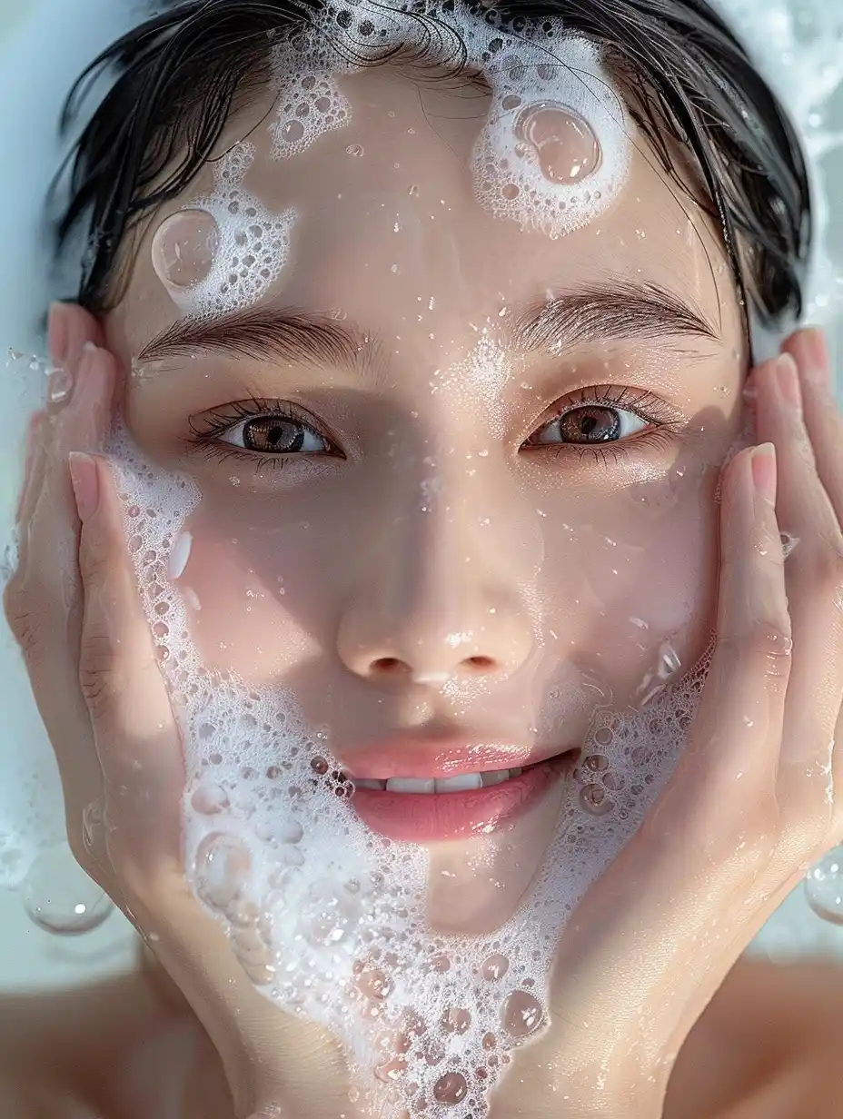 Foam-Covered Asian Beauty Midjourney 提示词生成效果